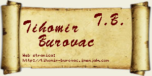 Tihomir Burovac vizit kartica